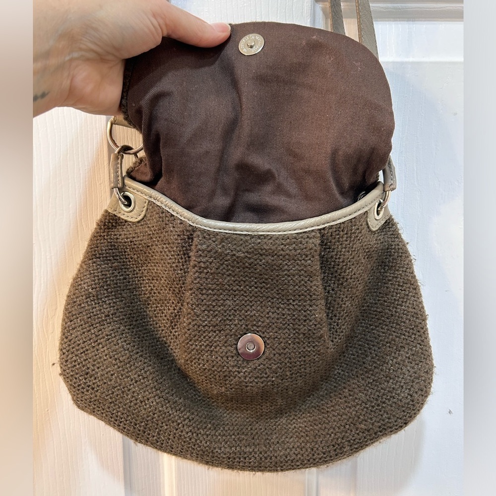 J. Jill Wool Infused Hobo Bag Adjustable Leather Strap Magnetic Snap Close - Picture 4 of 11
